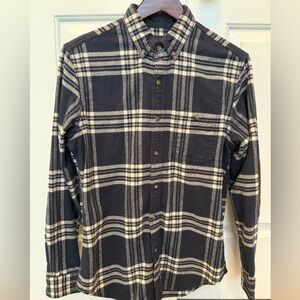 J. Crew Dark Blue and White Plaid Shirt
